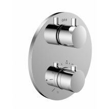 O'Design - Mitigeur Thermostatique Encastre 2 Voies Manette Ronde - Chromé