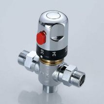 Mitigeur thermostatique pour le contrôle de la température du système de chauffage de la douche Vanne 3 voies en laiton massif G1/2