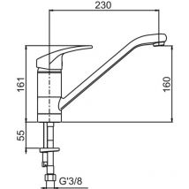 Sanifirst - Mitigeur évier à bec orientable H160 S230