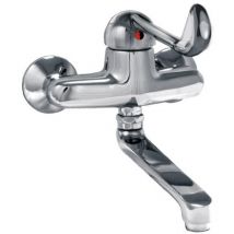 Sanifirst - Mitigeur évier mural entraxe 150 poignée évidée - Saillie bec 240mm