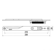 ABS - imh Mitnehmerhaken gf uni 20 v Gr.1, 235 x 20 mm,schwarz verzinkt,DIN rechts