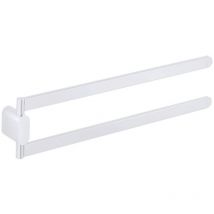 Mito blanc mat L.36,5 cm porte-serviettes à double - Inda