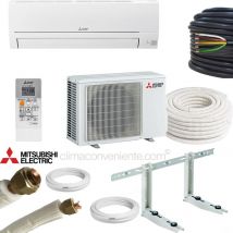 Climaconveniente - Mitsubishi avec kit d'installation 7 mètres – Mono-split 18000 btu – 5 kw MSZ-HR50VF MUZ-HR50VF, a++, climatiseur reversible mural