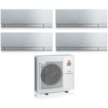 mitsubishi electric cuatro split inverter aire acondicionado kirigamine serie zen plata msz-ef 7+7+18 con mxz-4f80vf r-32 wi-fi integrado color plata