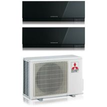 Dual split inverter air conditioner series kirigamine zen black msz-ef 9+9 avec mxz-2f53vf noir r-32 wi-fi couleur intégrée noir 9000+9000