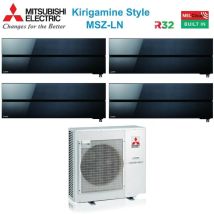 Mitsubishi Electric - quadri split inverter climatiseur série kirigamine style msz-ln 9+9+9+12 avec mxz-4f80vf onyx black r-32 wi-fi intégré couleur
