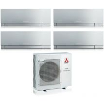 Mitsubishi Electric - Quadri Split Inverter Klimagerät Serie kirigamine zen silver msz-ef 7+9+18 mit MXZ-4F72VF R-32 Wi-Fi Integrated Farbe Silber