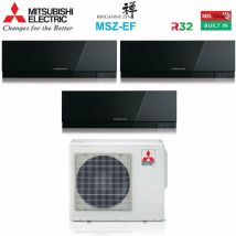 Trial split inverter air conditioner series kirigamine zen black msz-ef 9+15+18 with mxz-3f68vf r-32 wi-fi integrated colour black 9000+15000+18000