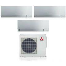 Mitsubishi Electric - Trial Split Inverter Klimagerät Serie kirigamine zen silver msz-ef 7+7+18 mit MXZ-3F54VF R-32 Wi-Fi Integrated Farbe Silber