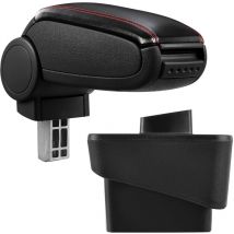 Pro.tec - Mittelarmlehne Audi A1 mit Staufach Kunstleder Schwarz mit roten Nähten