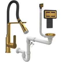 Granitan - mixer vegas +siphon rectangulaire gold manual 1KOM
