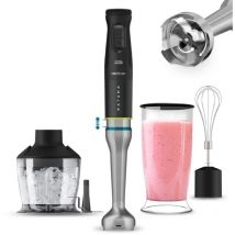 Cecotec Katana TotalDestroy 1500XL DoubleKatanas Creme Hand Blender, 1500 W. Lames doubles, 21 vitesses et Turbo, 4 lames en titane noir, pied extra