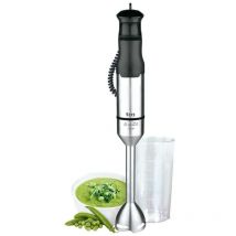 TMPBA016 mixeur à main de avec 1200W de puissance, capot et arbre de acier inoxydable, bécher gradué de 600ml, poignée ergonomique et antidérapante.