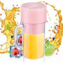 Lepmerk - Mixeur portable pour shakes et smoothies, mini mixeur de 340 ml avec poignée, 6 lames, étanche, rechargeable par usb Type-C, mixeur