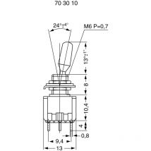703117 ms 500-BC-J Kippschalter 125 v/ac 6 a 2 x (Ein)/Aus/(Ein) tastend/0/tastend 1 St. - Miyama