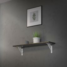 2 Pezzi Reggimensola a Muro 180x180 mm Bianco Alluminio Mensole Galleggianti a Parete Staffa a Muro Supporto Mensola Sospesa a Parete Staffe per