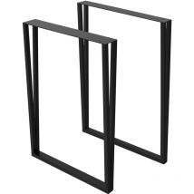 Ml-design - Set 2x Patas de Mesa 50 x al 71,5 cm Forma Rectangular Soporte Negro de Metal en Acero Recubierto de Polvo Bastidor para Escritorio