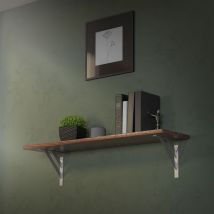 ML-Design Set de 2x Soporte de Estante 240x240mm Plata de Aluminio Estilo Industrial Ángulos para Estantería de Pared Apto para Tableros, Balda,