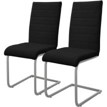 ML-Design Esszimmerstühle 2er Set, Schwarz, Schwingstuhl, Freischwinger Stuhl mit hoher Rückenlehne, Ergonomische Küchenstühle aus Kunstleder &