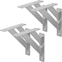 4 Stück Regalhalterung 180x180 mm, Silber, Aluminium, Schwebende Regalhalterungen, Regalwinkel, Wandhalterung für Regalbrett, Regalträger für