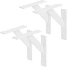 Ml-design - 4 Stück Regalhalterung 180x180 mm, Weiß, Aluminium, Schwebende Regalhalterungen, Regalwinkel, Wandhalterung für Regalbrett, Regalträger