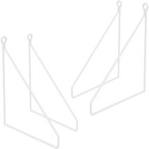 Ml-design - 4 Stück Regalhalterung 200 mm, Weiß, Metall, Dreieckige Regalhalterungen, Schwebe Regalwinkel, Draht Wandhalterung, Regalträger für