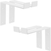 Ml-design - 4 Stück Regalhalterung, 20x4x14,5 cm, Weiß, Metall, 8 Zoll Regalhalterungen, Industrielle Regalwinkel, Regalträger für Wandmontage, 90