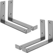 Ml-design - 4 Stück Regalhalterung 25x4x14 cm, Grau, aus Metall, 10 Zoll Regalhalterungen, Industrielle Regalwinkel, Regalträger für Wandmontage,