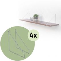Ml-design - 8 Pezzi Supporto per Scaffale Mensole da Muro 250 mm Argento Metallo Scaffali Galleggianti Supporto per Mensola a Parete Scaffali Mensole