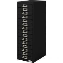 Ml-design - Aktenschrank mit 15 Schubladen, 28x38x87cm, Schwarz, Schubladenschrank aus Metall für din A4, Büroschrank mit Etikettenhalter,