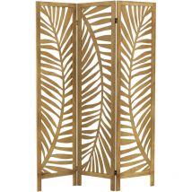 Ml-design - Biombo Divisorio de 3 Paneles Modelo Fukuoka de Madera Natural 170 x 121 cm, Separador de Ambientes Plegable para Interiores, Mampara