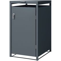 Ml-design - Cobertizo para Ocultar 1 Cubo de Basura de hasta 240L Antracita 68x80x116,3 cm Caseta de Acero para Jardín Exterior Contenedor Resistente