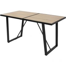 Ml-design - Mesa de Comedor 140x70x75 cm con Aspecto de Roble Mueble de Cocina Industrial Rectangular para 6 Personas Escritorio de Estructura