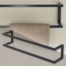 Porte-Serviettes 15 x 15 x 70 cm, en Acier, Anthracite, Étagère à Serviettes, Barre Range-Serviettes, Support Mural, Montage Vertical ou Horizontal,