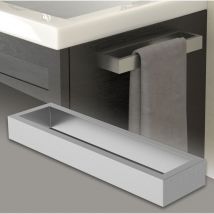 Porte-Serviettes sans Perçage, Autocollante, 26 cm, Argent, Acier Inox, Range-Serviettes à Suspendre, Support Mural, Design Moderne, pour Salle de