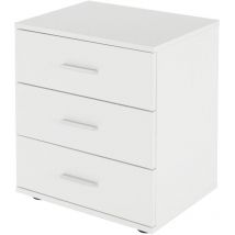 Ml-design - Table de Chevet avec 3 Tiroirs, Blanc, 45 x 52 x 34 cm, en Bois, Table de Nuit d'Appoint, Commode Console, Meuble Armoire de Rangement,