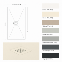 Receveur De Douche En Résine Largeur 110 Graphite Ral 7016 110x110 Cm