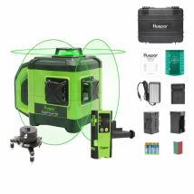 Huepar - Electronic Self-leveling 3d Green Beam Laser Level -3x360 Cross Line 130ft Professional Level Dt03g