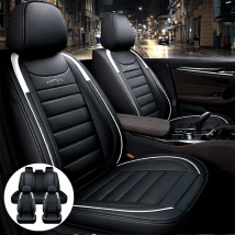 Insma - Eluto 5 Seats Universal Car Seat Cover Luxury Pu Leather Seat Cushion Full Cover (white, 11pcs)