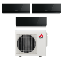 Climatizzatore Condizionatore Mitsubishi Electric Trial Split Inverter Serie Kirigamine Zen Black Msz-ef 7+7+15 Con Mxz-3f54vf R-32 Wi-fi Integrato 