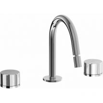 Paffoni - Mitigeur de bidet 3 trous chromé avec bec fixe Jo JO119CR Chromé - Sans vidage