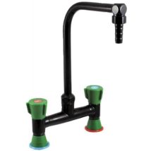 Mélangeur de laboratoire sur table – Bec orientable – Entraxe, Matières, Finition métal, Hauteur sous bec, Forme du bec, Mode de fixation, Filetage 