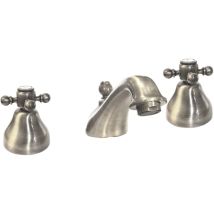 Mélangeur lavabo 3 trous bec fixe Tiffany Nickel Satiné
