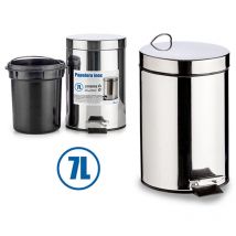 Your unique trend Mülleimer of Silberner Edelstahl-Treteimer (7L)