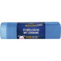 Müllsäcke mit Zugband 120 Liter 30 my 700 x 1000 mm blau