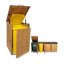 Mülltonnenbox Aus Holz Mülltonnenverkleidung made in italy Dach L74 x P86 x 116H