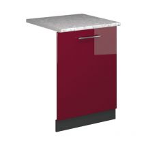 Panel frontal del lavavajillas Fame-Line, Rojo Burdeos alto brillo, 60 cm , ET Mármol, Vicco
