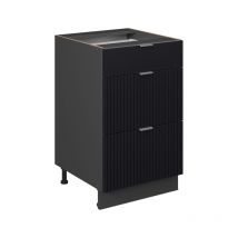 Küchenschränke Fame-Line, Schwarz gestreift, 50 cm ohne Arbeitsplatte Vicco