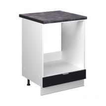 Meuble pour four Fame-Line, Noir rayé, 60 cm, pt Anthracite Vicco