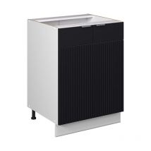 Meuble bas de cuisine Fame-Line, Noir rayé, 60 cm sans plan de travail Vicco